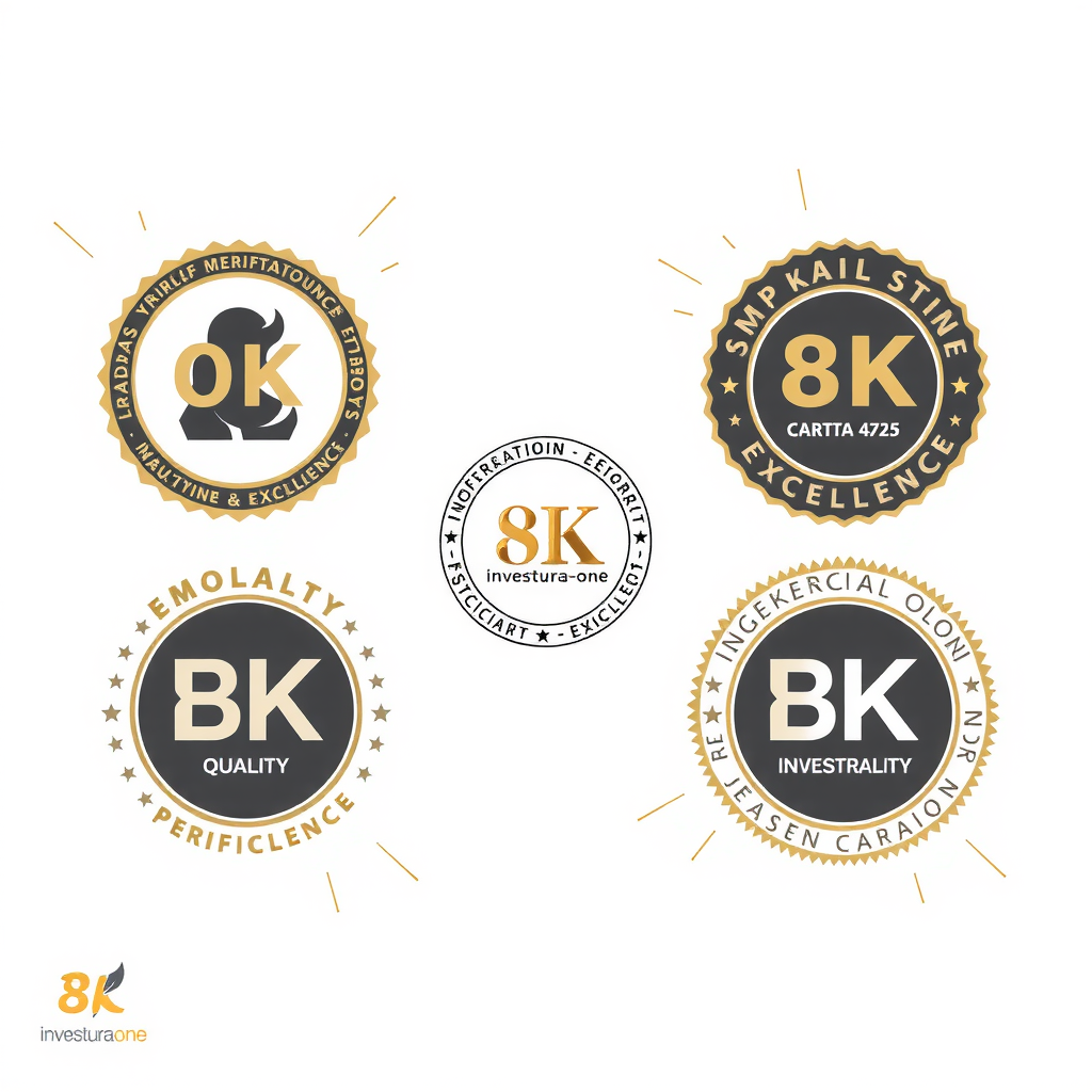 Symboles de qualité et d'excellence montrant le processus de vérification rigoureux et l'engagement d'Investura-one envers des contenus éducatifs de haute qualité