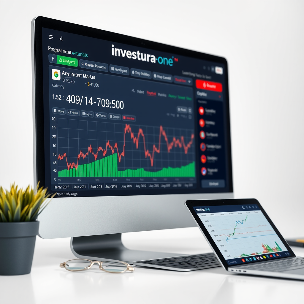 Plateforme éducative Investura-one montrant des graphiques de marché, des outils d'apprentissage interactifs et des ressources pédagogiques pour les investisseurs débutants et expérimentés au Québec